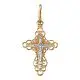 Подвеска крест из комбинированного золота