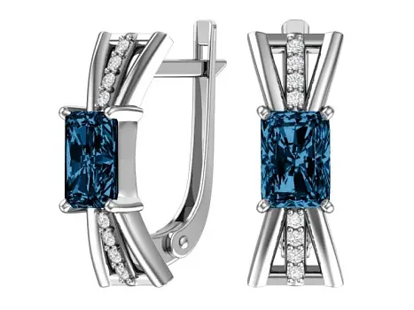Серьги с английским замком из серебра