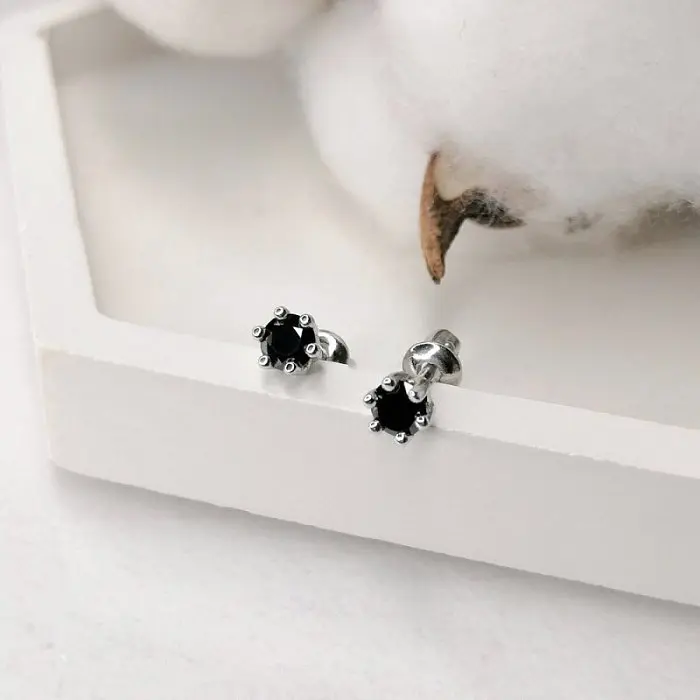 Серьги пуссеты из серебра