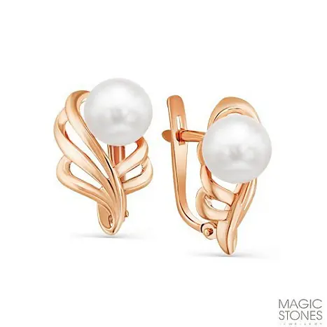 Серьги с английским замком из красного золота
