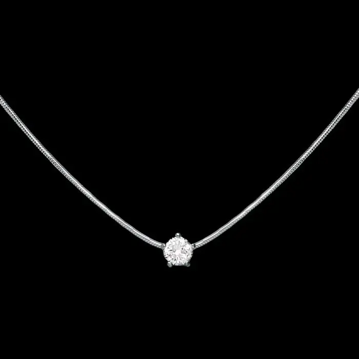 Цепь колье из белого золота