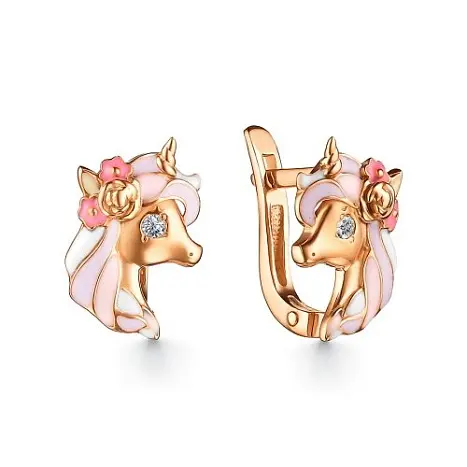 Серьги детские из позолоты