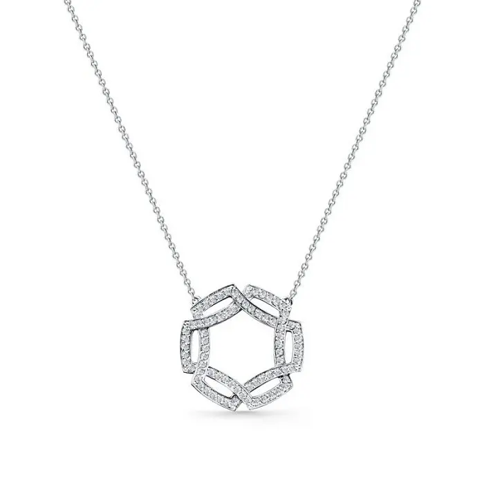 Цепь колье из белого золота