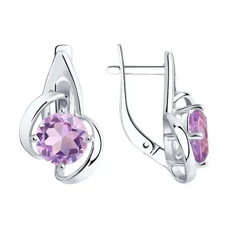 Серьги с английским замком из серебра