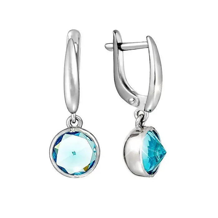 Серьги подвесные из серебра