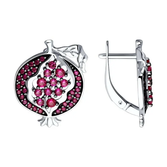 Серьги с английским замком из серебра