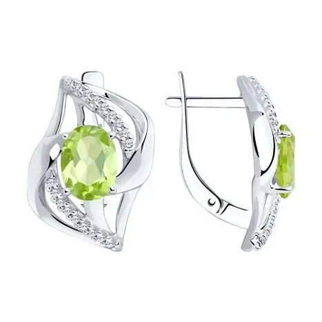 Серьги с английским замком из серебра