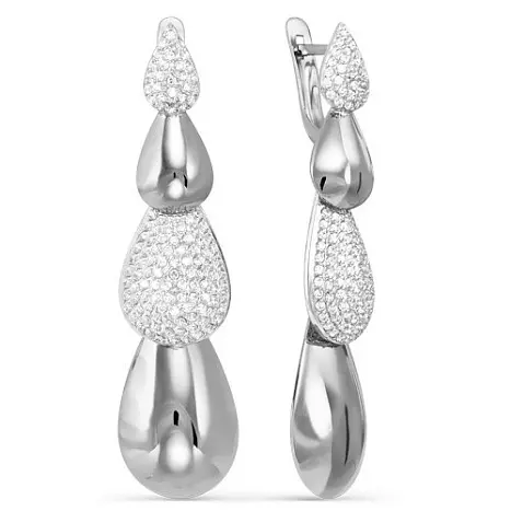 Серьги подвесные из серебра