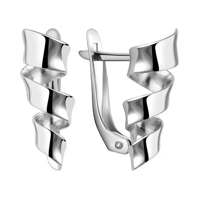 Серьги с английским замком из серебра вид 1