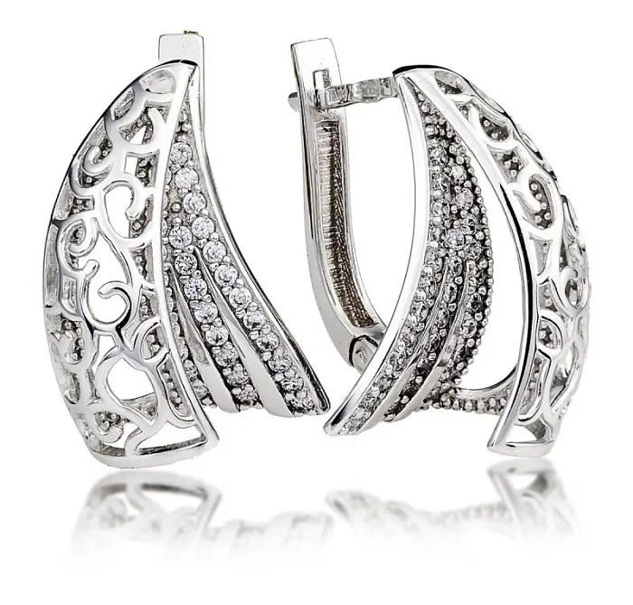 Серьги с английским замком из серебра