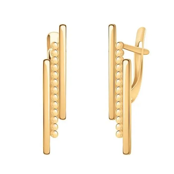 Серьги с английским замком из красного золота