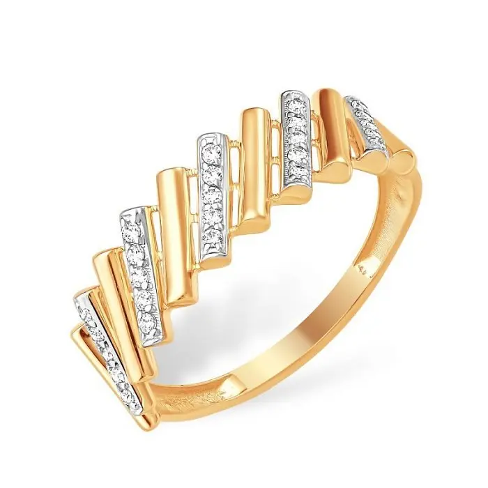 Кольцо декоративное из комбинированного золота