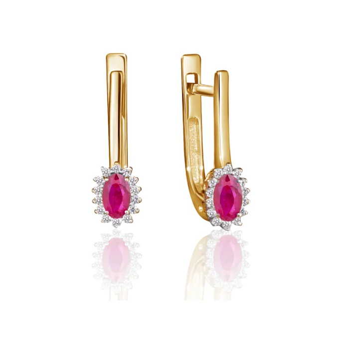 Серьги с английским замком из красного золота