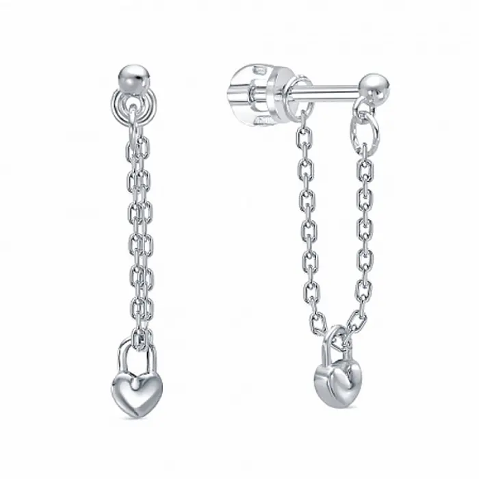 Серьги подвесные из серебра