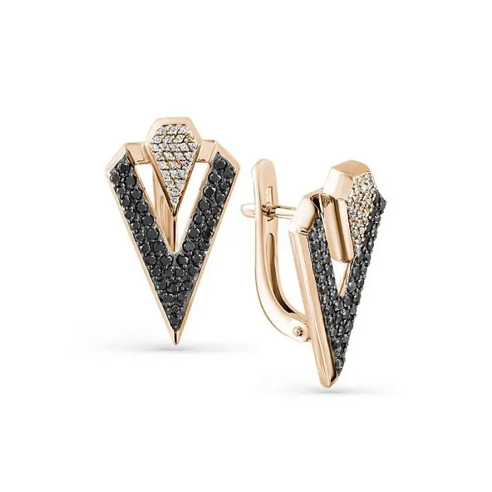 Серьги с английским замком из красного золота Серьги с английским замком из красного золота