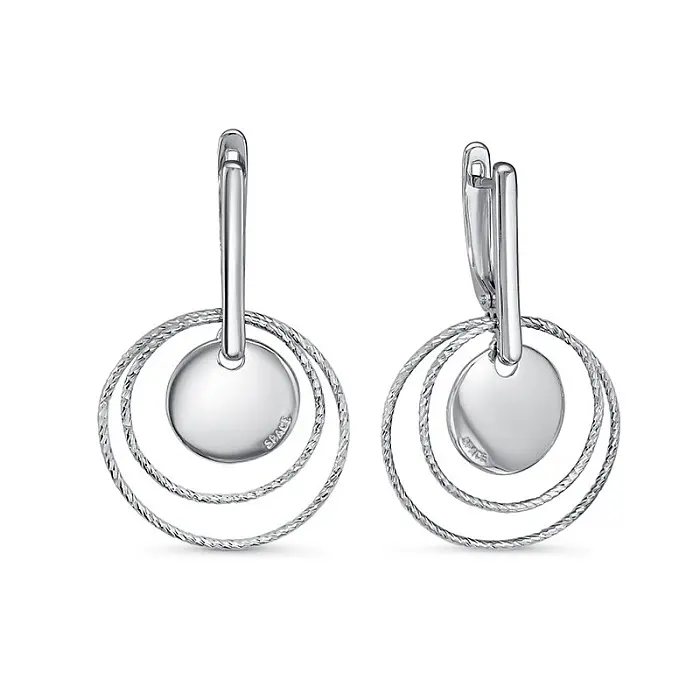 Серьги с английским замком из серебра