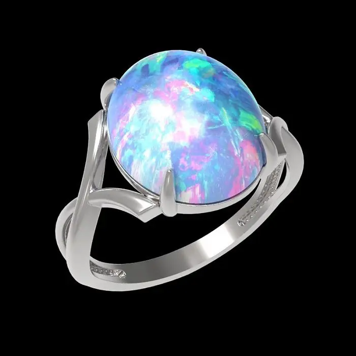 Кольцо декоративное из серебра вид 1