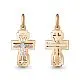 Подвеска крест из комбинированного золота