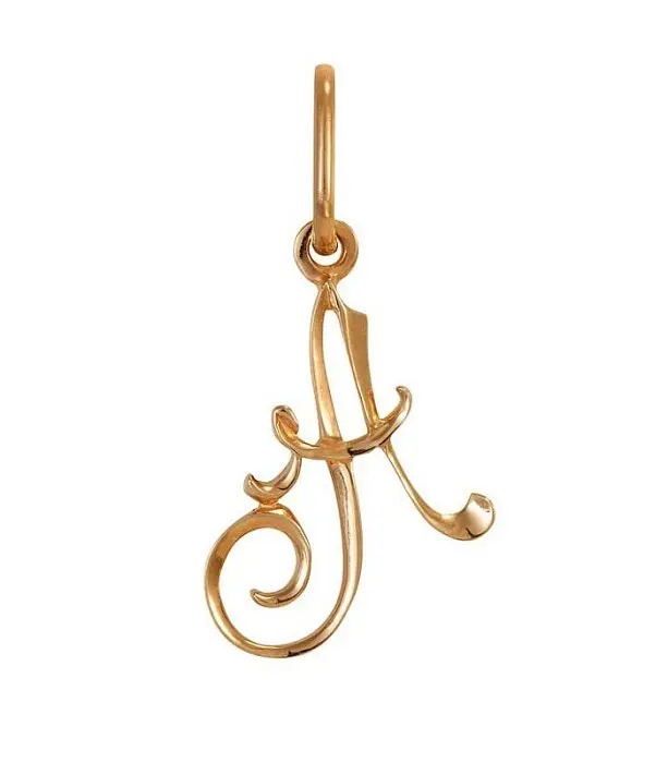 Подвеска буква из красного золота
