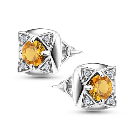Серьги пуссеты из серебра