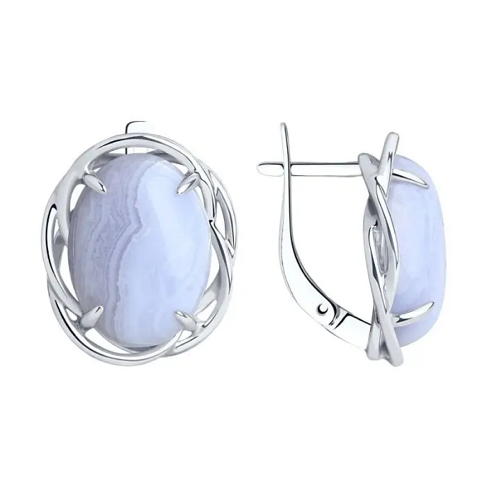 Серьги с английским замком из серебра