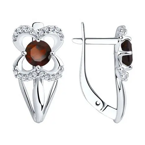 Серьги с английским замком из серебра