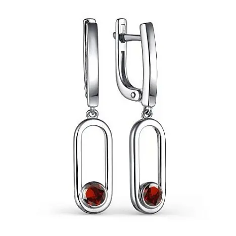 Серьги подвесные из серебра
