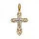 Подвеска крест из комбинированного золота