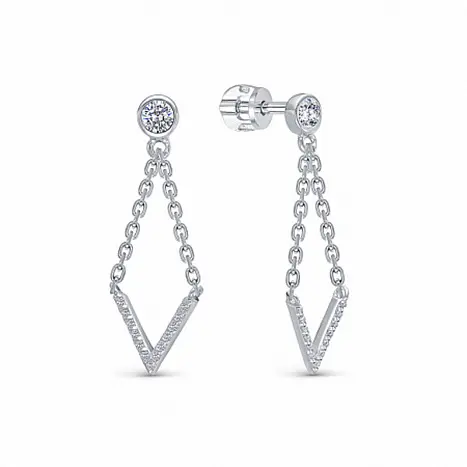 Серьги подвесные из серебра