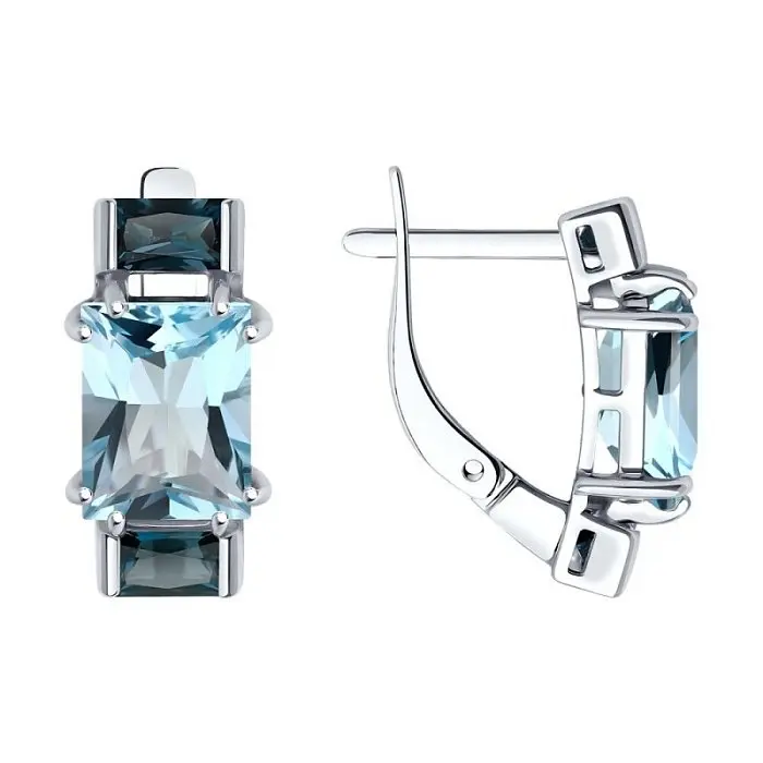 Серьги с английским замком из белого золота