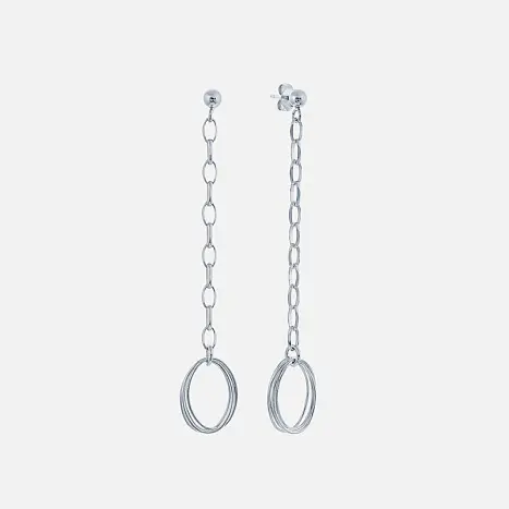 Серьги подвесные из серебра