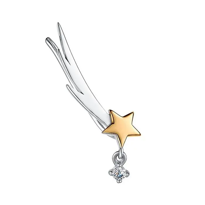 Серьги одиночные из серебра