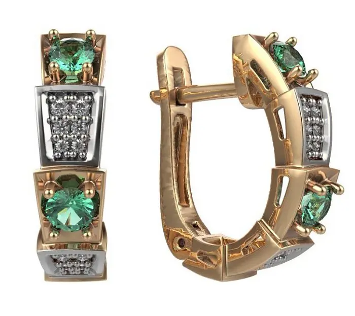 Серьги с английским замком из белого золота