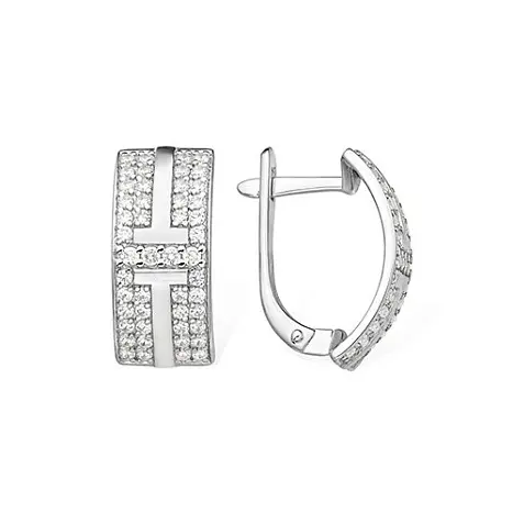 Серьги с английским замком из серебра