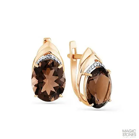 Серьги с английским замком из красного золота