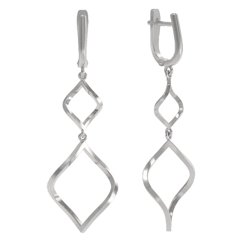 Серьги подвесные из серебра
