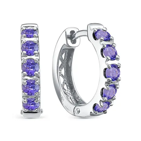 Серьги конго из белого золота