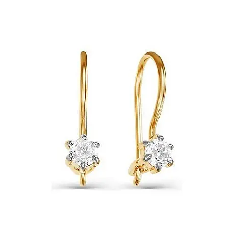 Серьги детские из красного золота