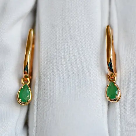 Серьги подвесные из красного золота
