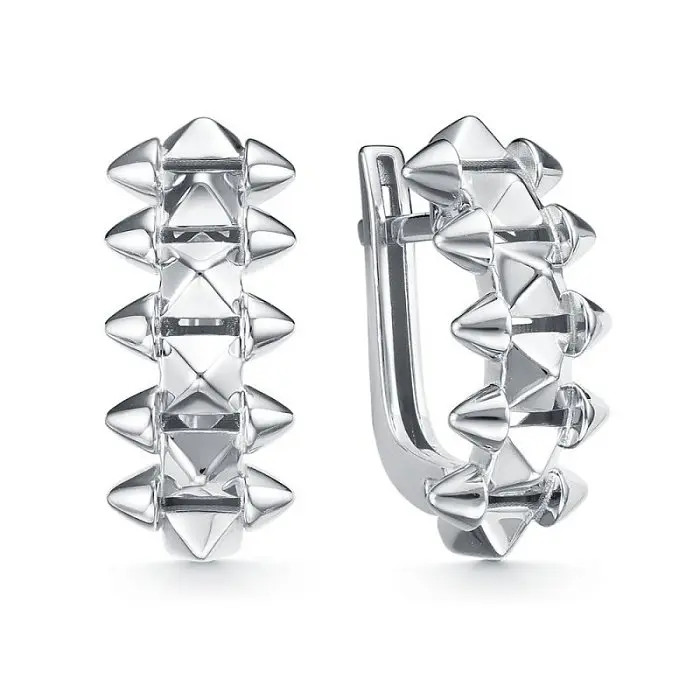 Серьги с английским замком из белого золота