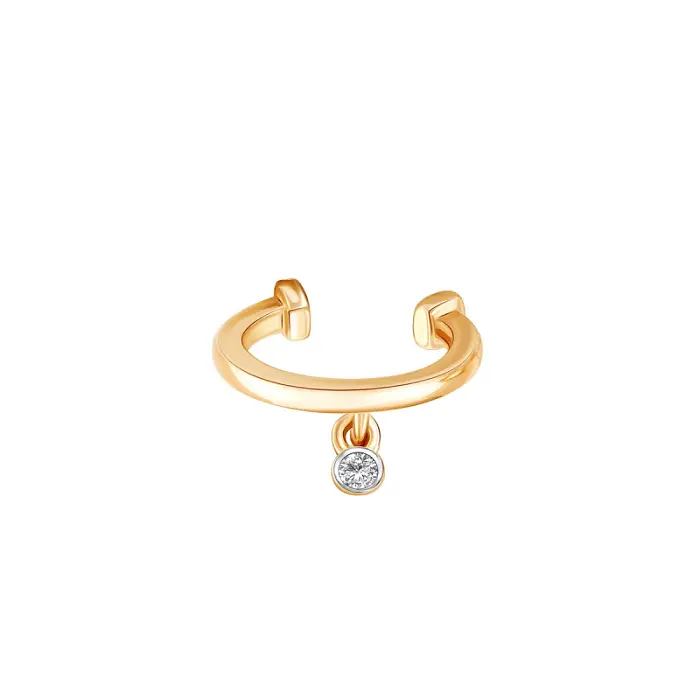 Серьги одиночные из красного золота