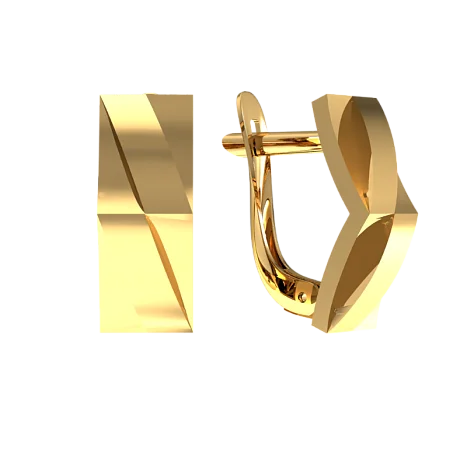 Серьги с английским замком из красного золота