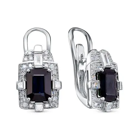 Серьги с английским замком из белого золота
