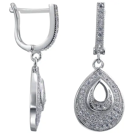Серьги подвесные из серебра