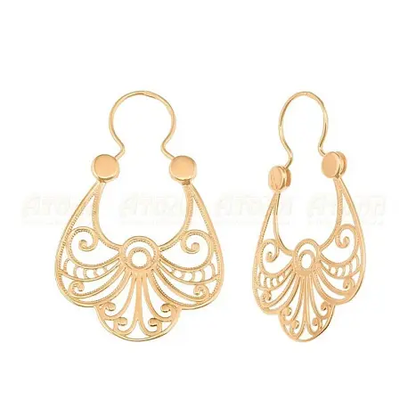Серьги петельки из красного золота
