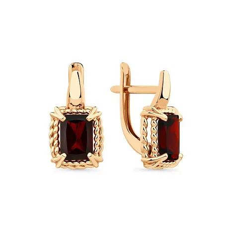Серьги с английским замком из красного золота