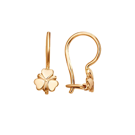 Серьги детские из красного золота