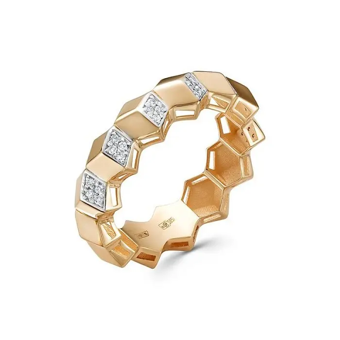 Кольцо декоративное из комбинированного золота