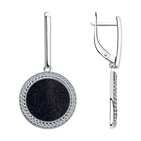Серьги подвесные из серебра