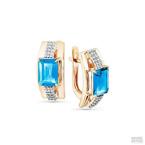 Серьги с английским замком из красного золота